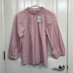 J. Crew Pink Striped Blouse